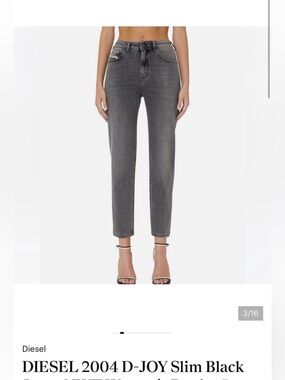 Diesel D-Joy Slim Ankle Jeans in Washed Black